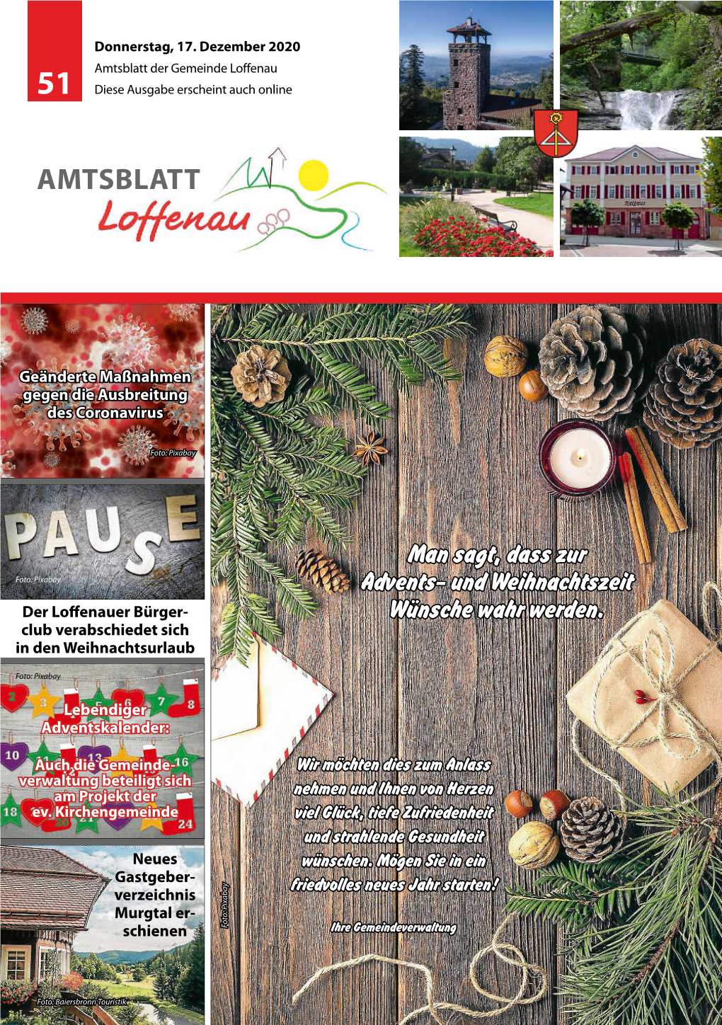 Amtsblatt Der Gemeinde Loffenau 51 Diese Ausgabe Erscheint Auch Online