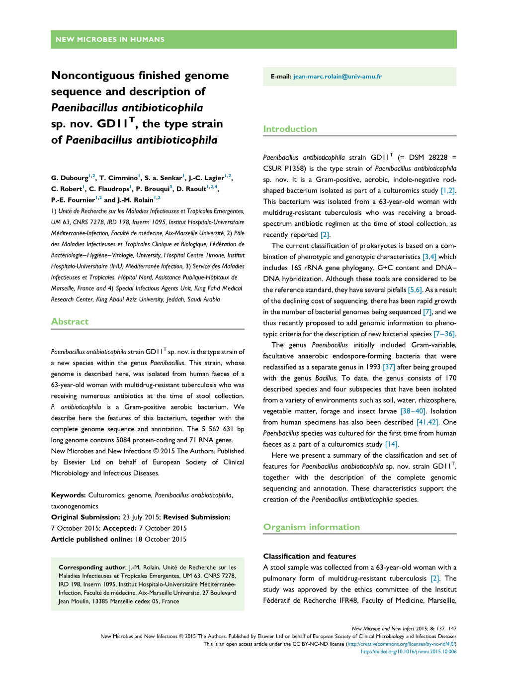 Noncontiguous Finished Genome Sequence And