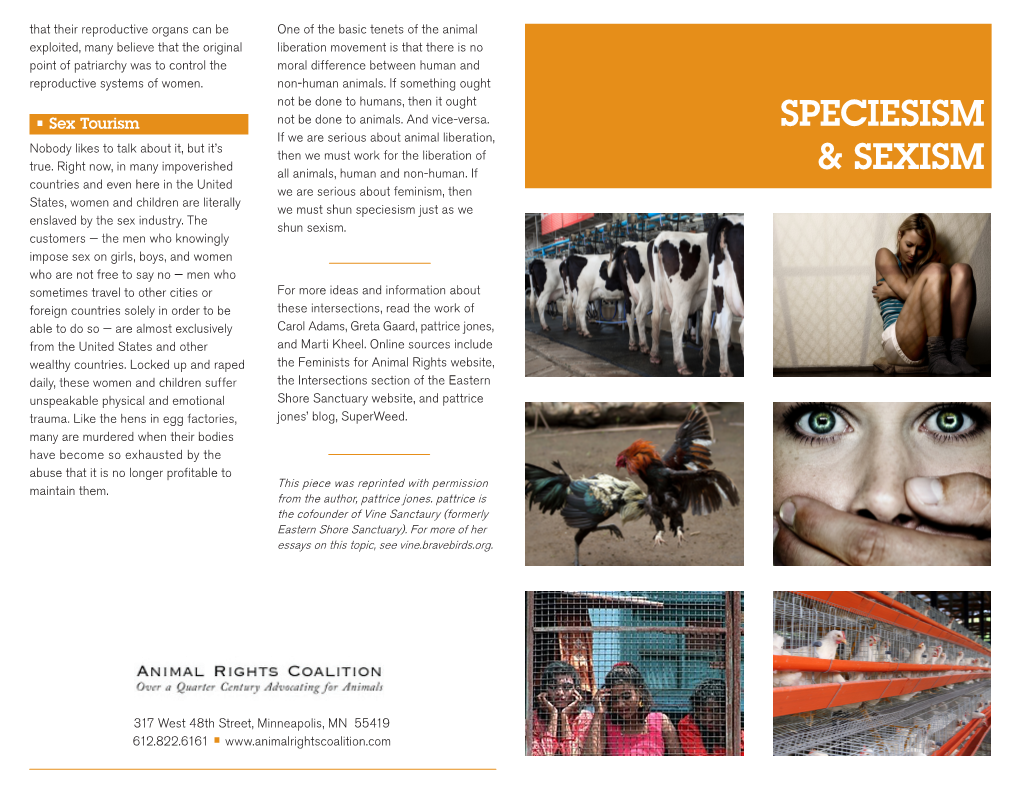 Speciesism & Sexism Brochure