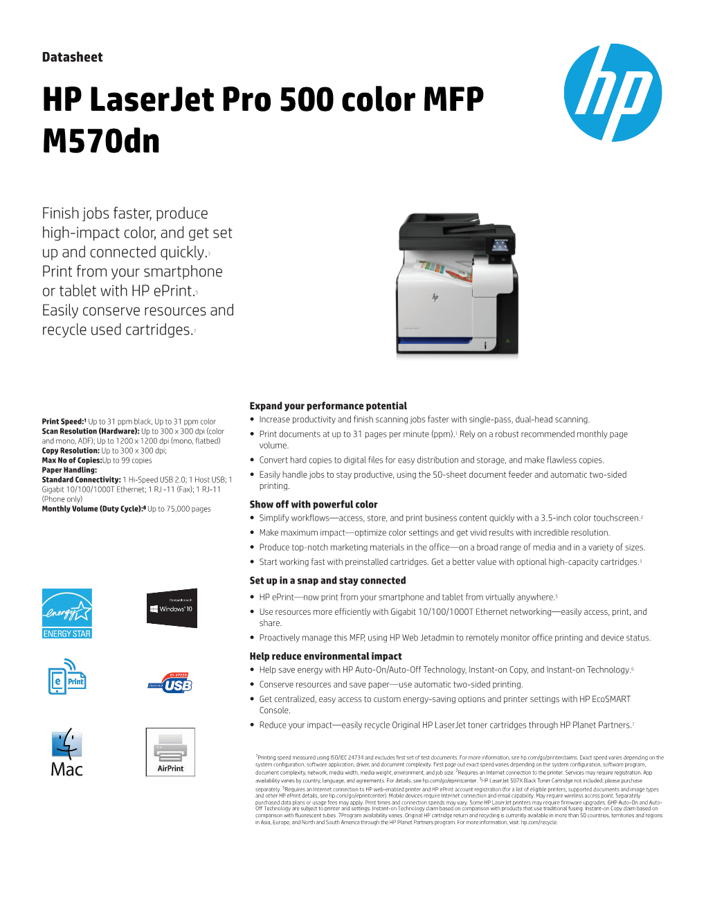 HP Laserjet Pro 500 Color MFP M570dn