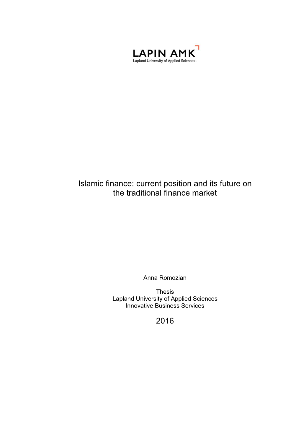 Lapland UAS Thesis Template