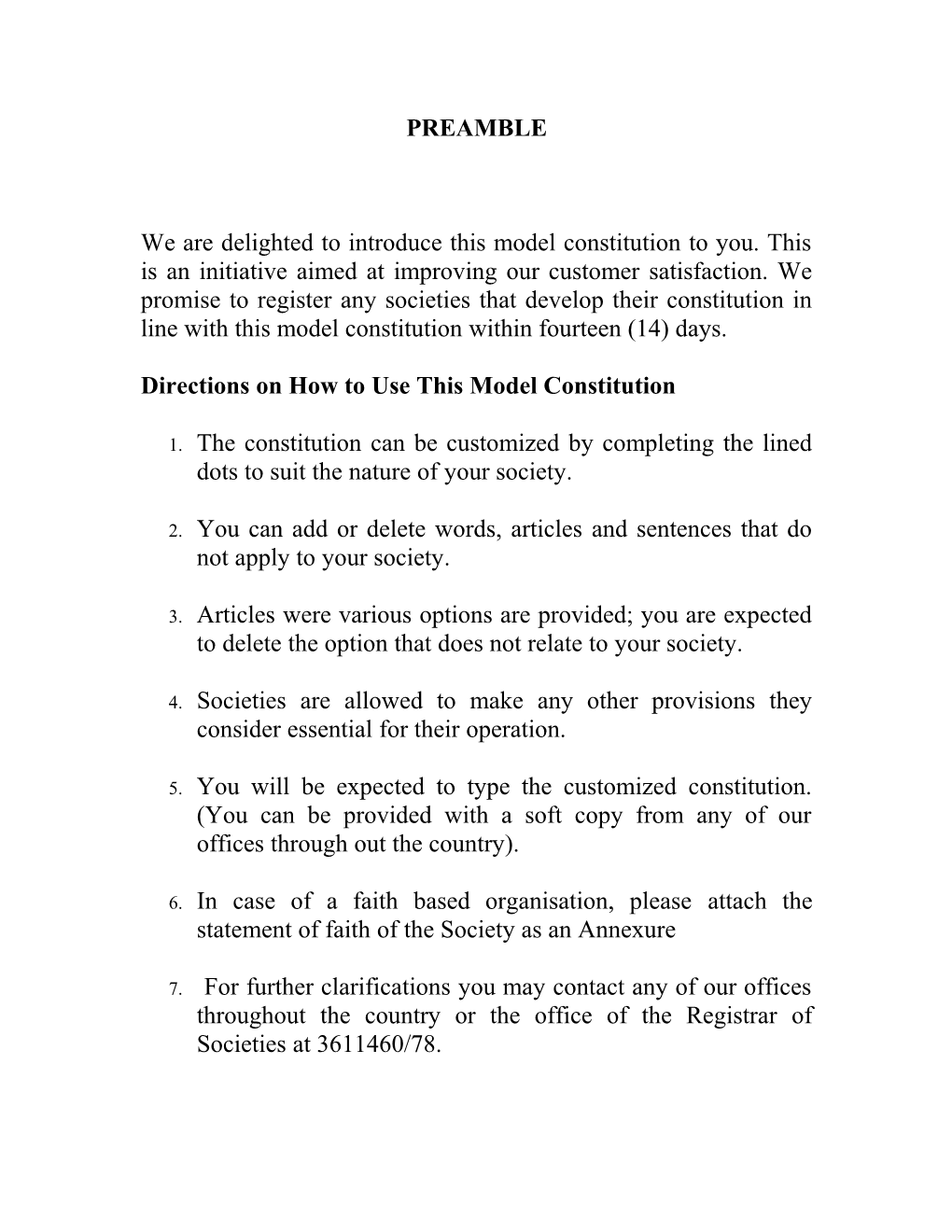 Directions on How to Use This Model Constitution