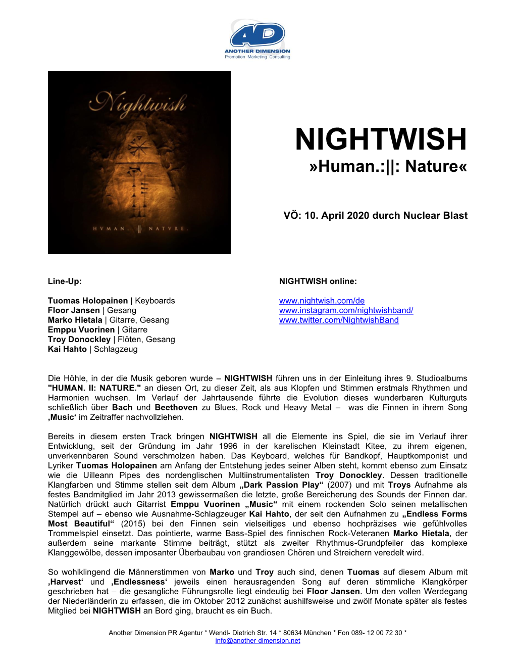 NIGHTWISH »Human.:||: Nature«