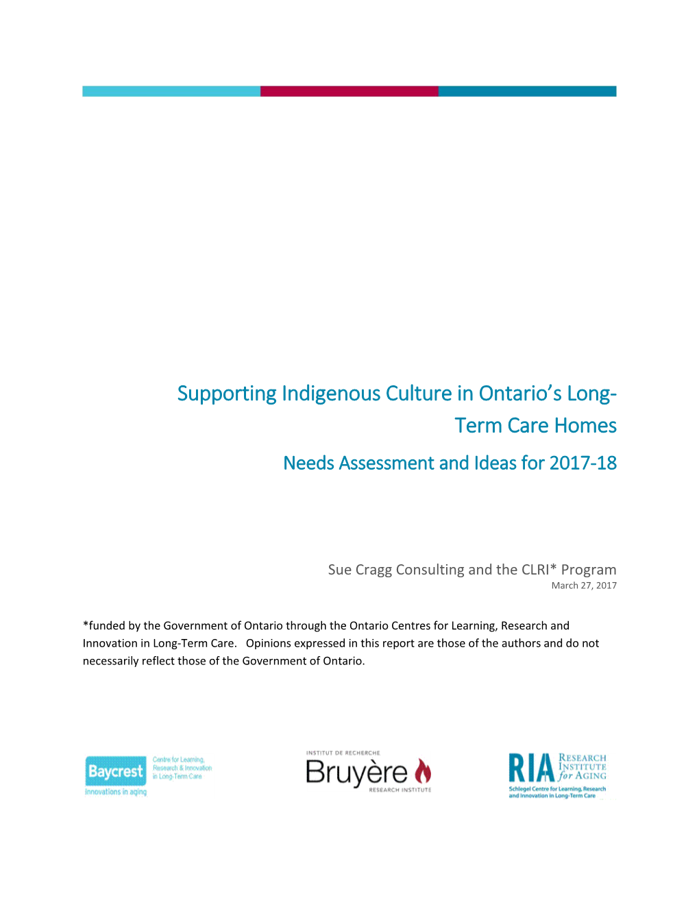 Supporting Indigenous Culture in Ontario's Long-Term Care Homes