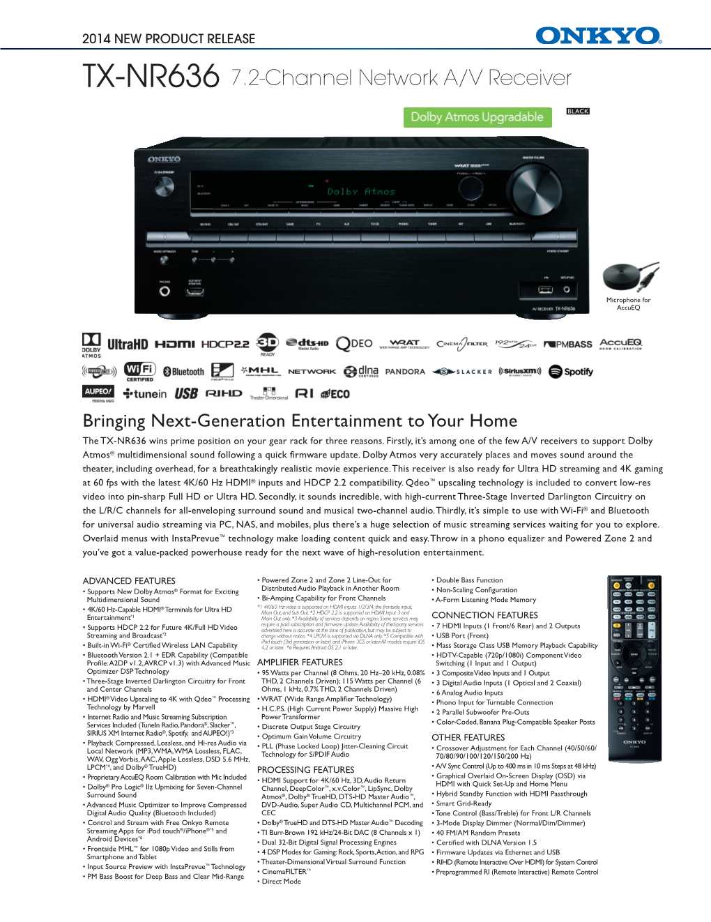 TX-NR636 7.2-Channel Network A/V Receiver