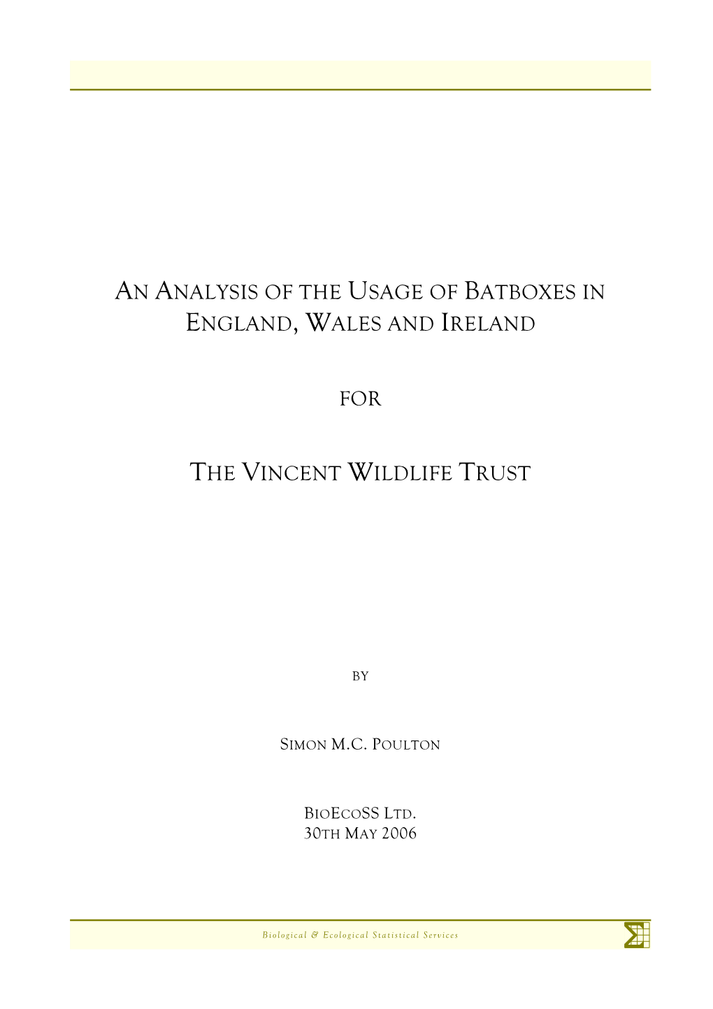 An Analysis of the Usage of Bat Boxes