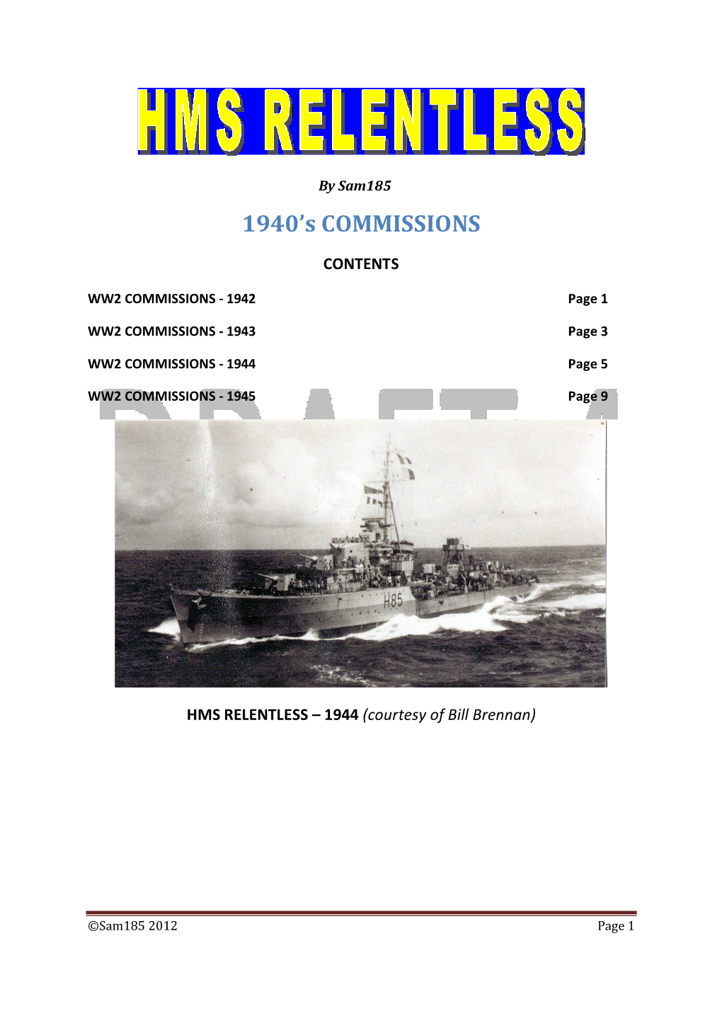 1940'S COMMISSIONS