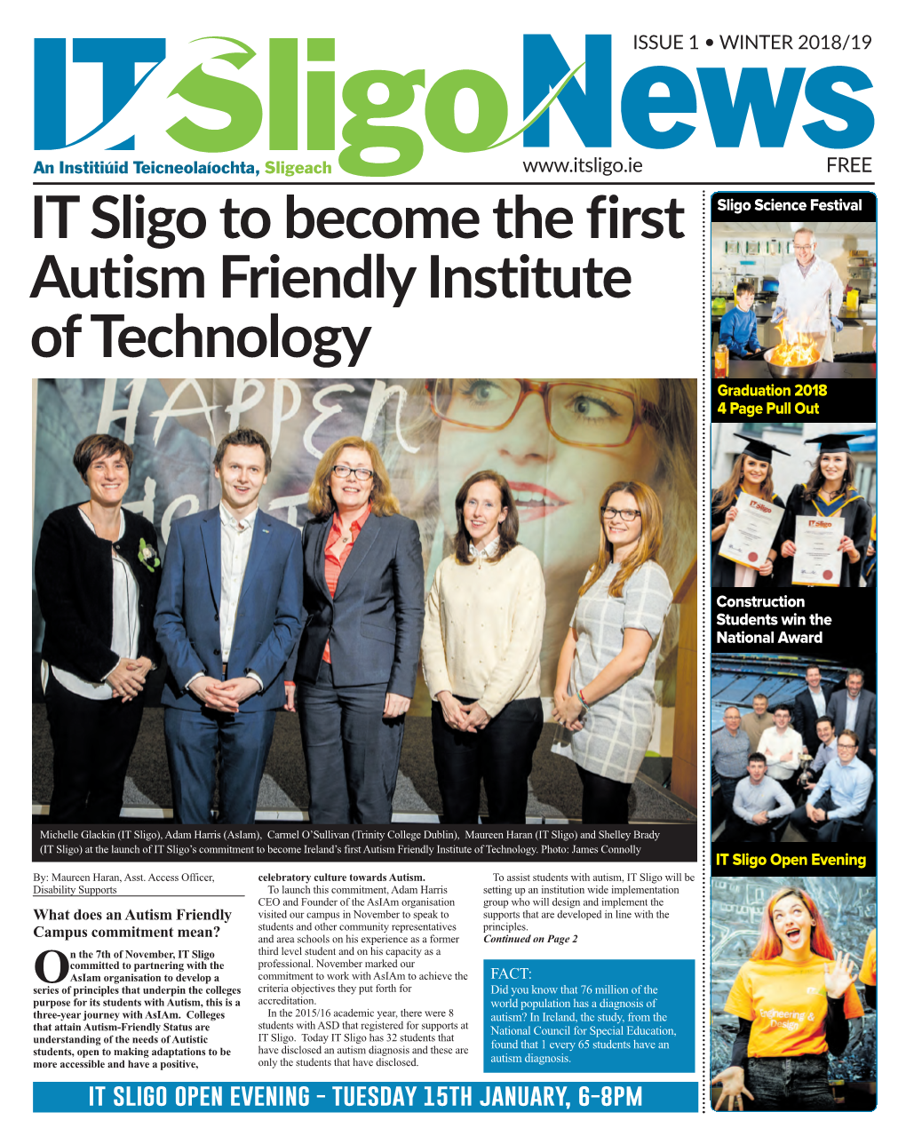 IT Sligo to Become the First Autism Friendly Institute of Technology Graduation 2018 4 Page Pull Out