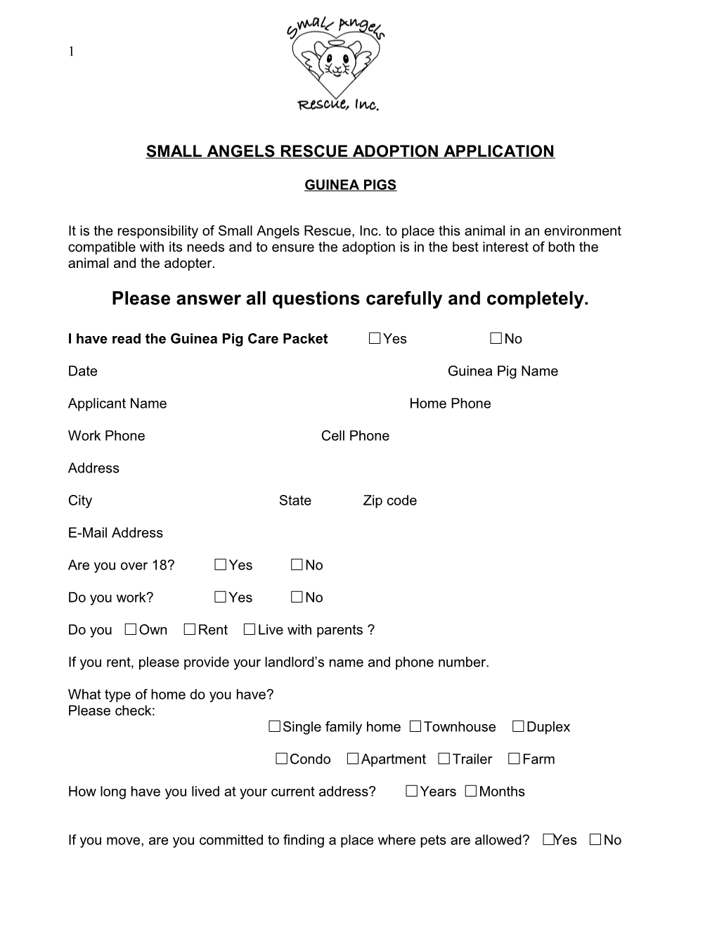 Small Angels Rescue Adoption Application s1