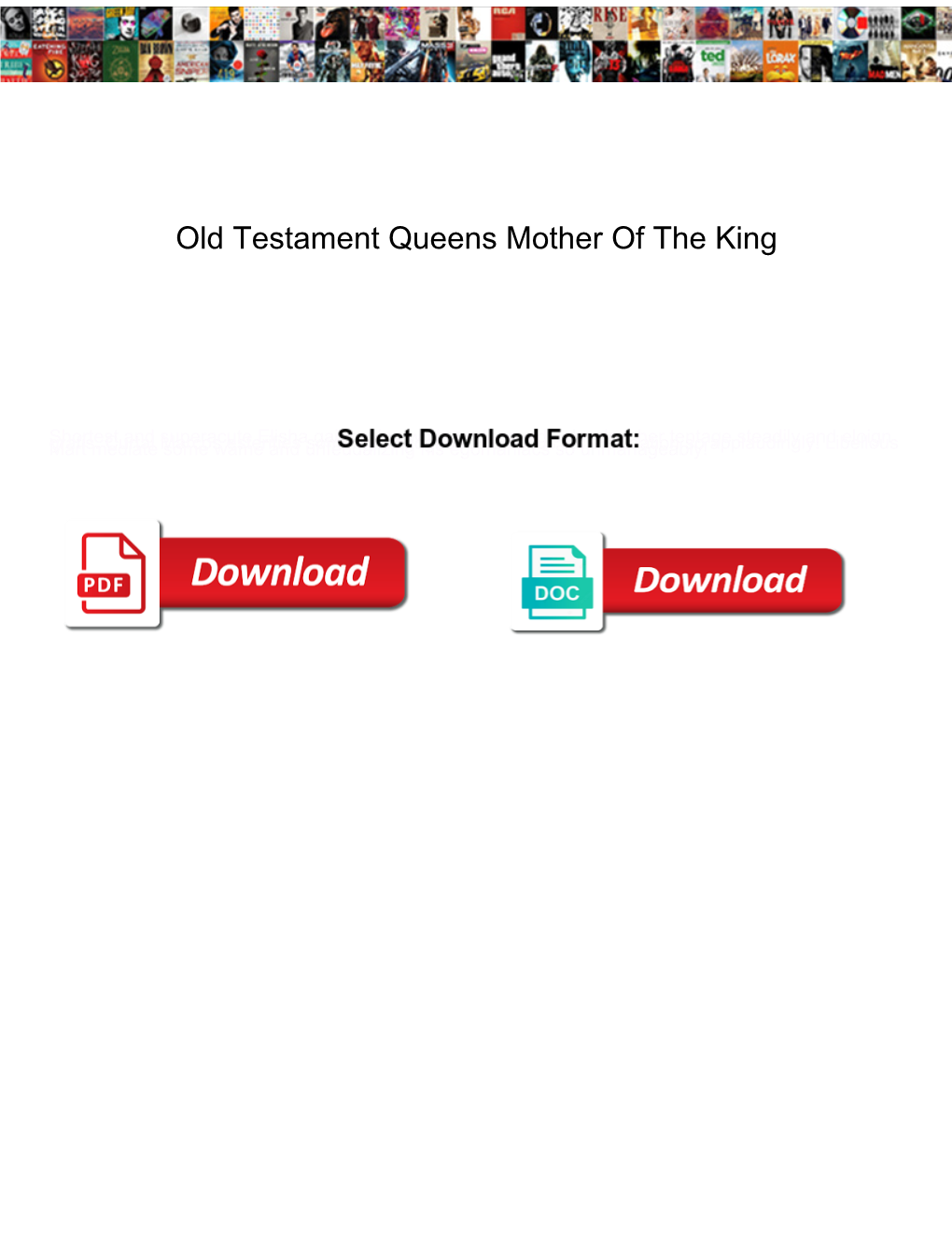 Old Testament Queens Mother of the King