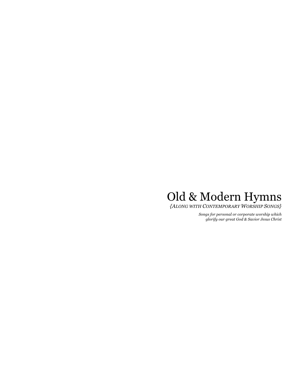 Old & Modern Hymns