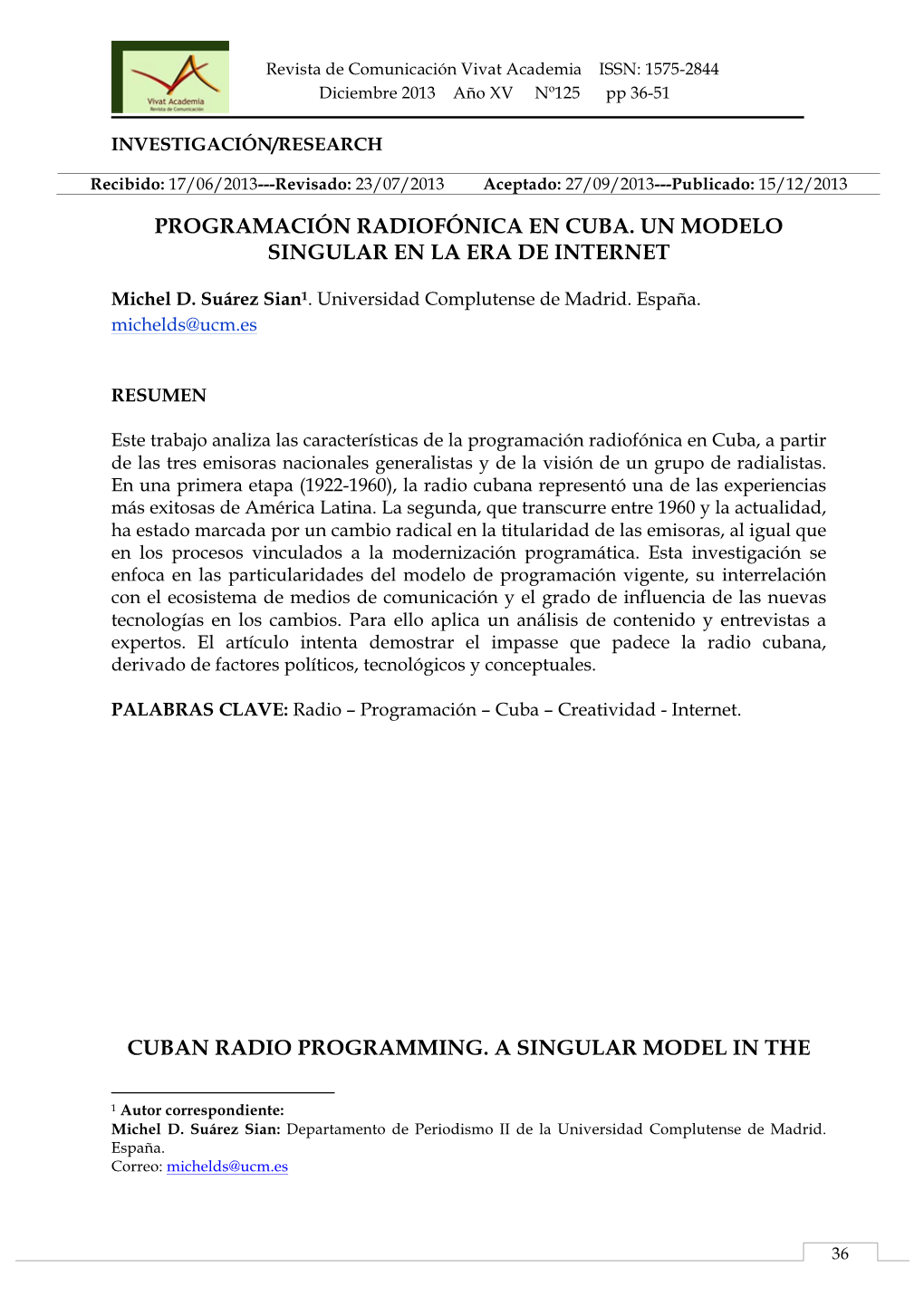 Programación Radiofónica En Cuba. Un Modelo Singular En La Era De Internet