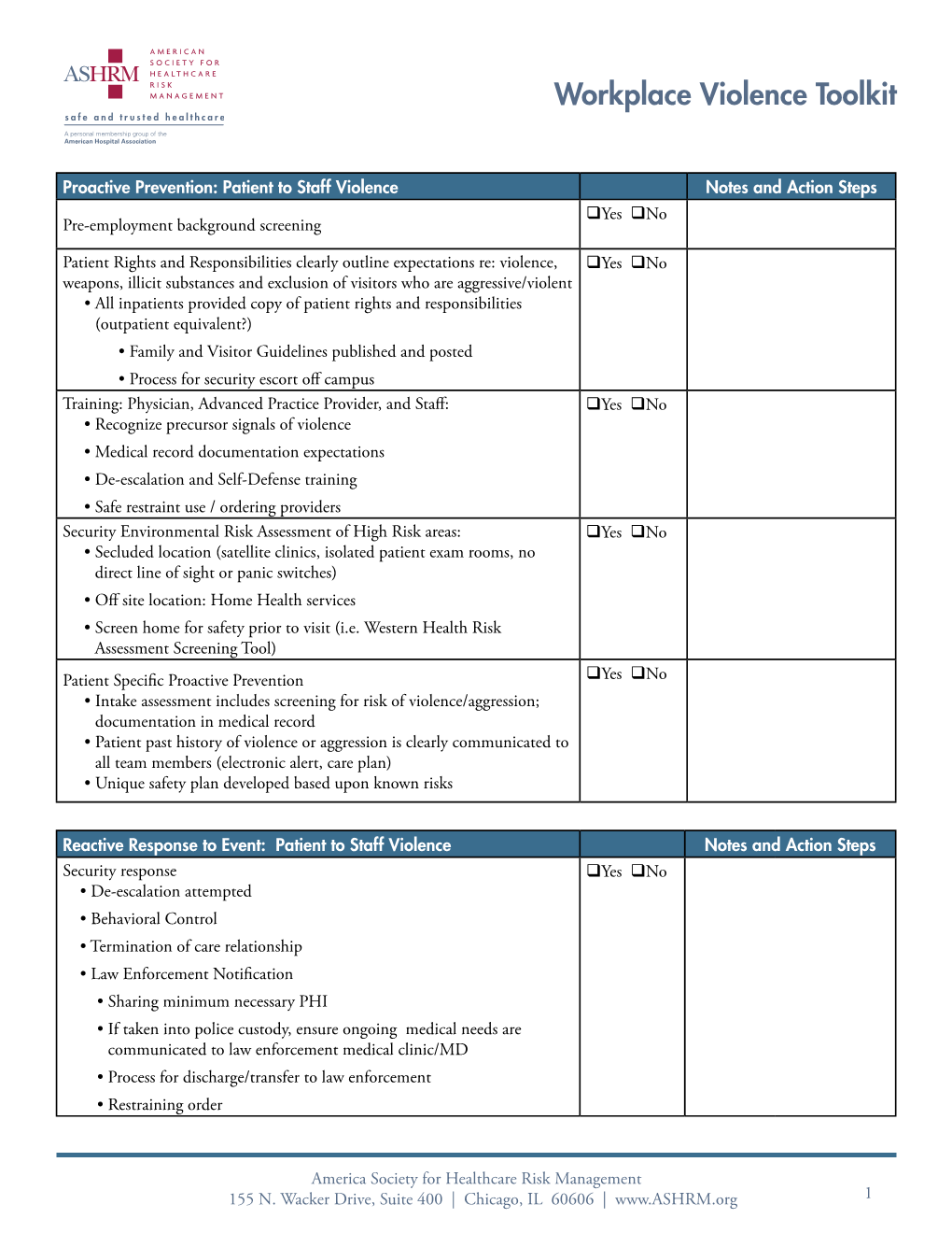 Workplace Violence Toolkit