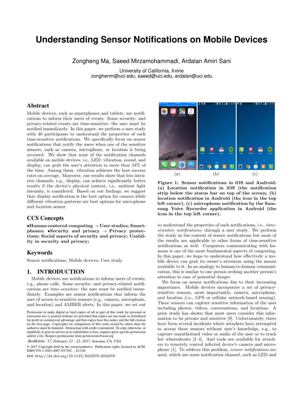 Understanding Sensor Notifications on Mobile Devices