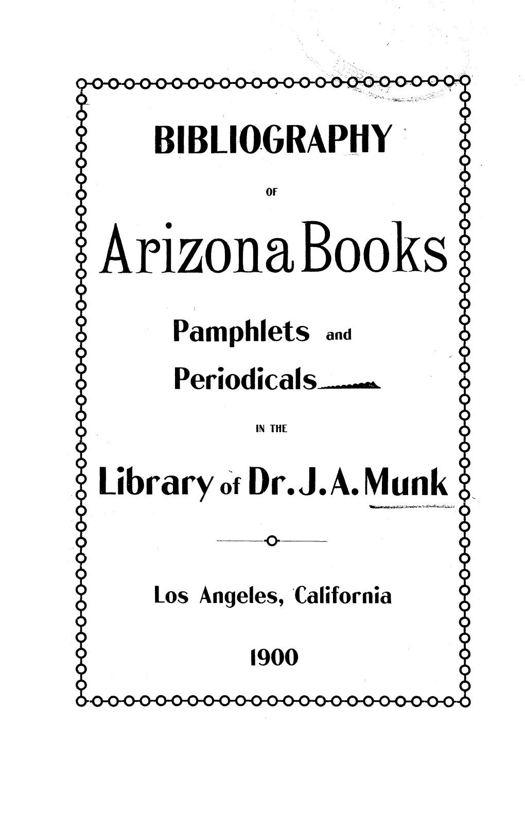 Arizona Bibliography