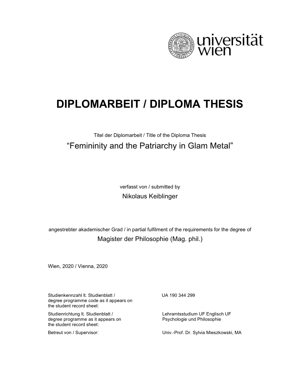 Diplomarbeit / Diploma Thesis