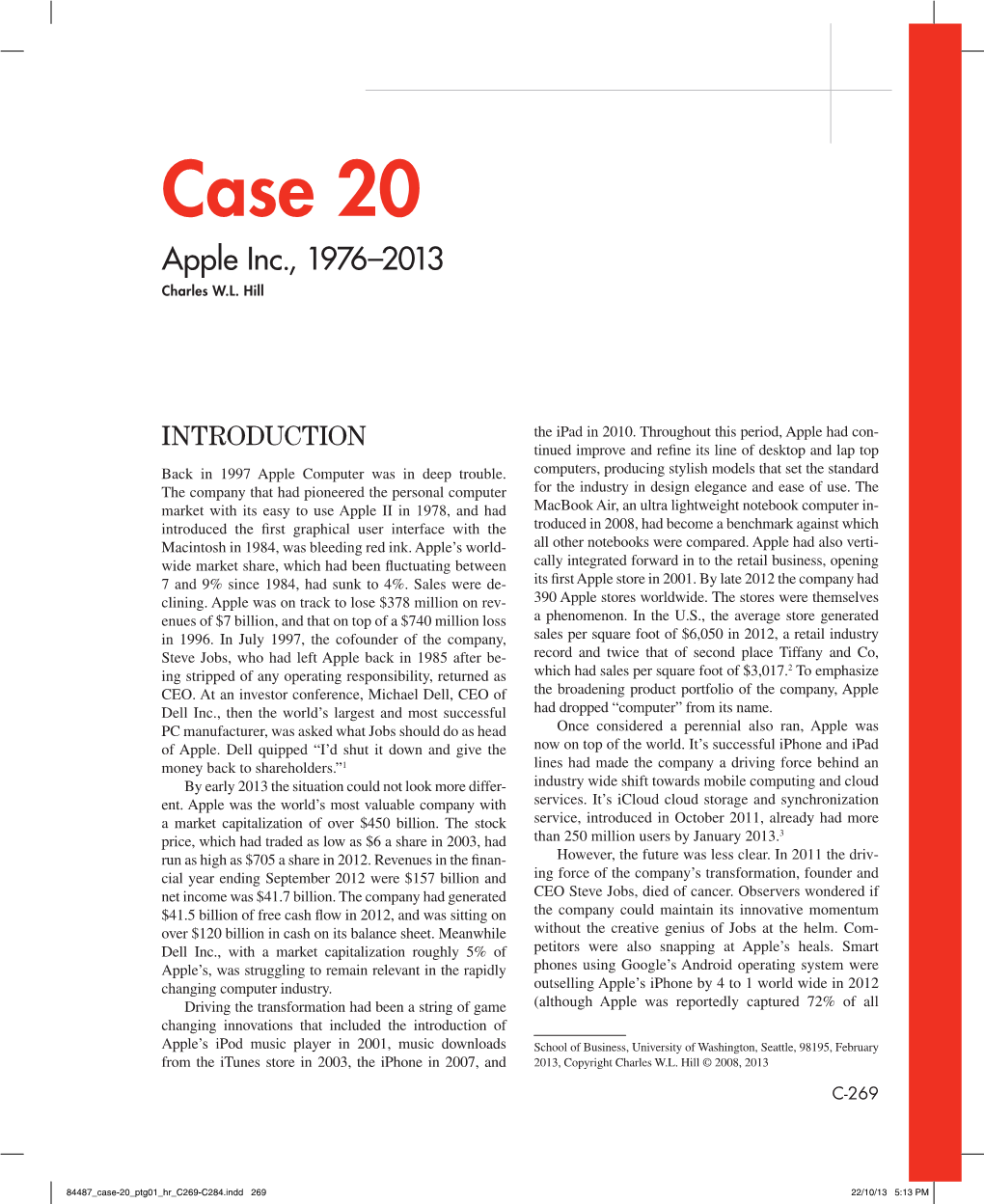 Case 20 Apple Inc., 1976–2013 Charles W.L