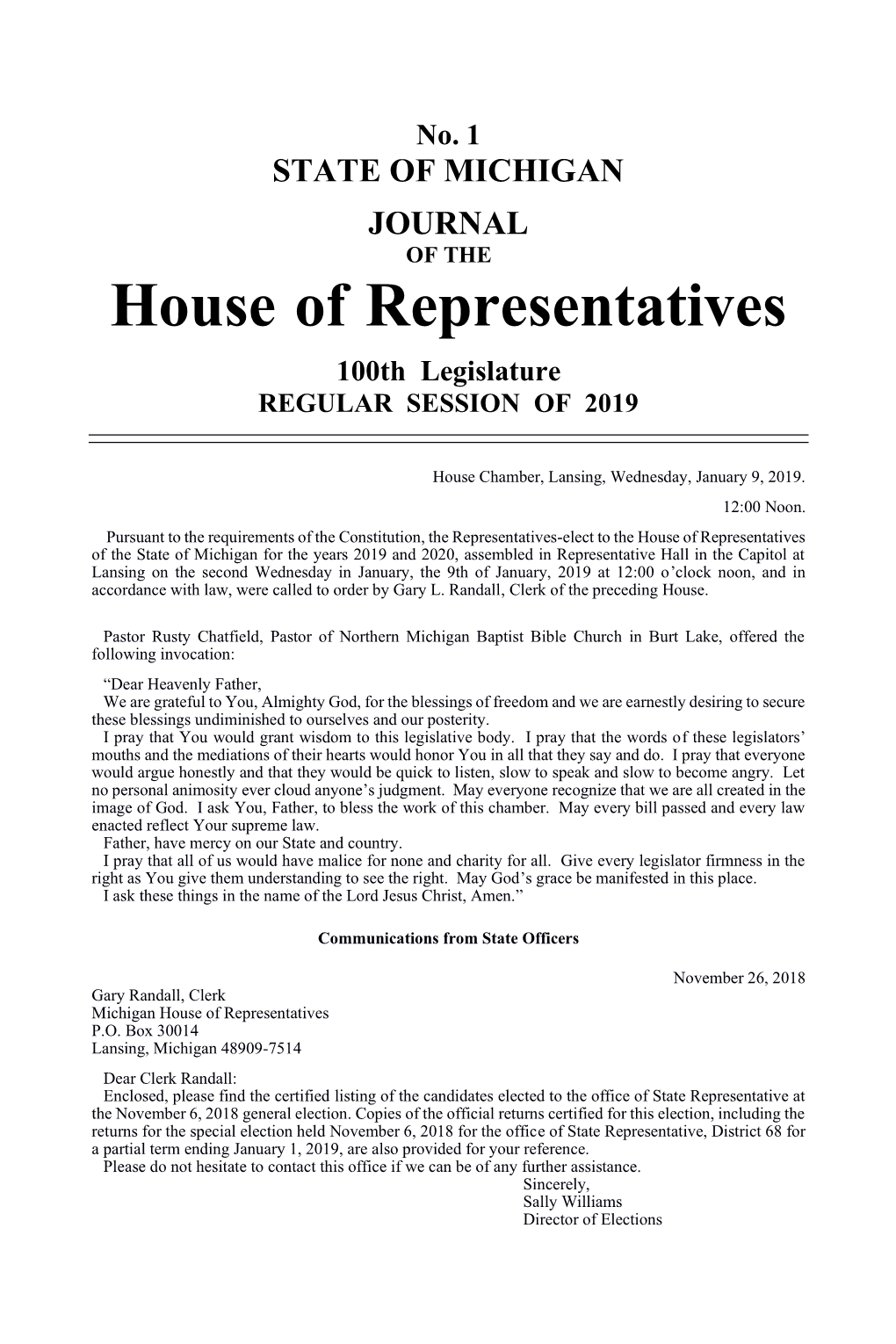 House of Representatives