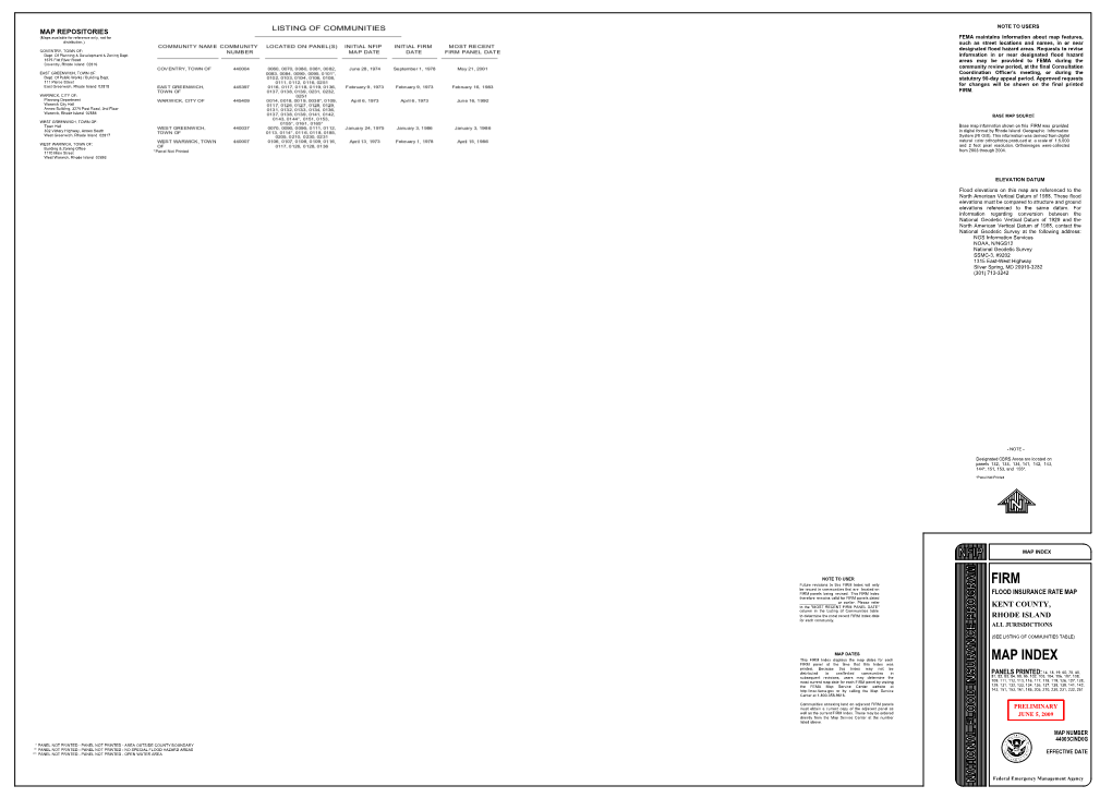 Map Layout of Town Index