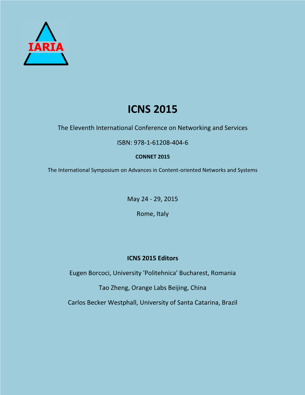 ICNS 2015, the Eleventh International Conference on Networking and Services