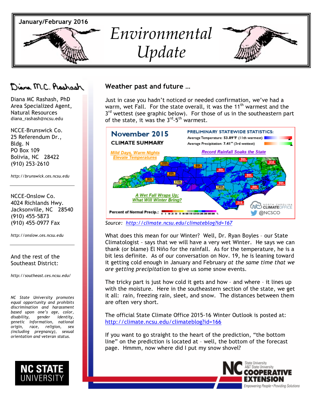 Environmental Update January/February 2016 2