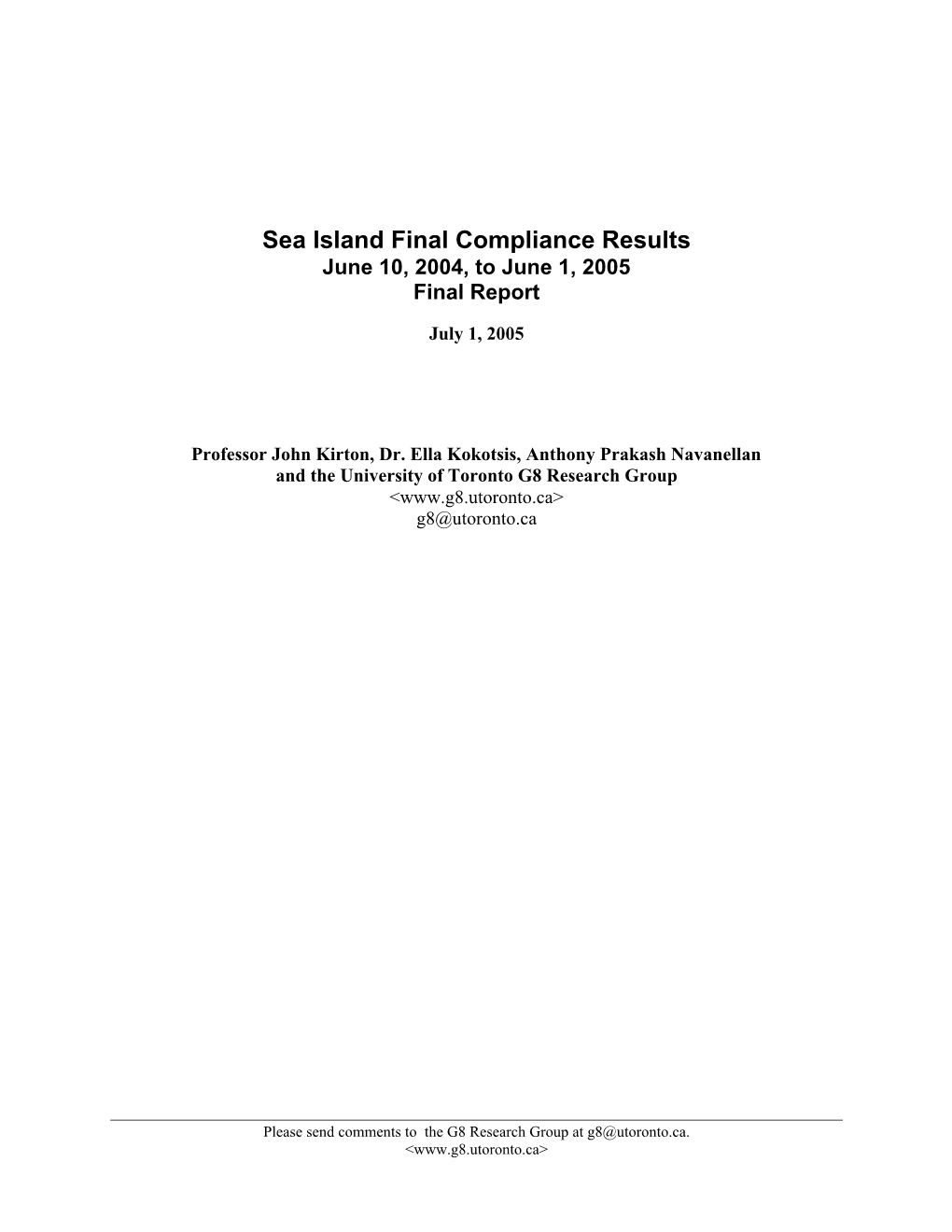 2004 Sea Island Final Compliance Report