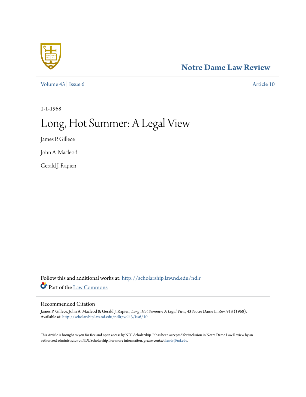 A Legal View James P