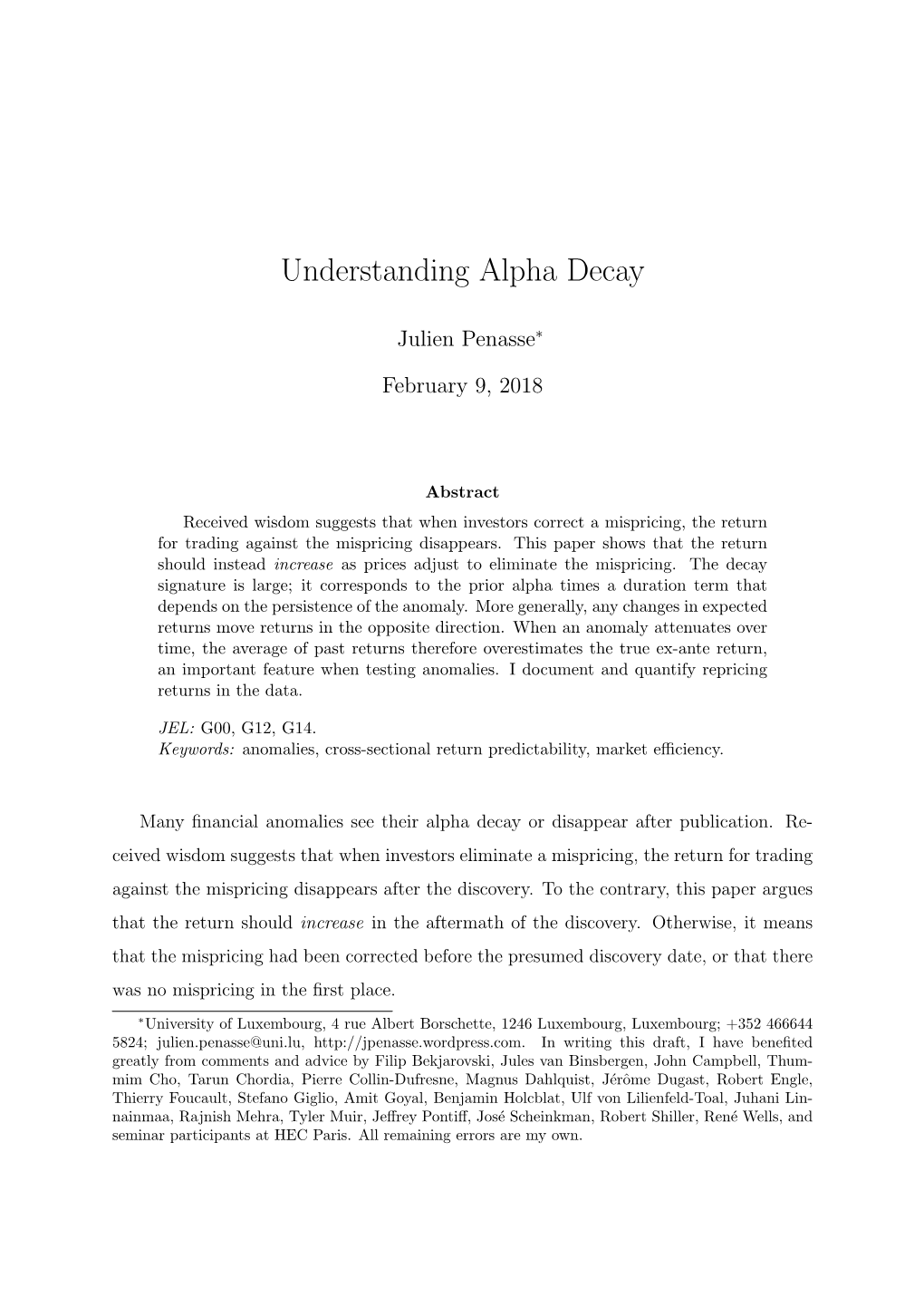 Understanding Alpha Decay