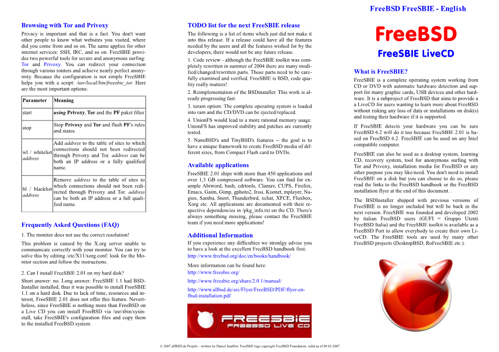 Freebsd Freesbie - English