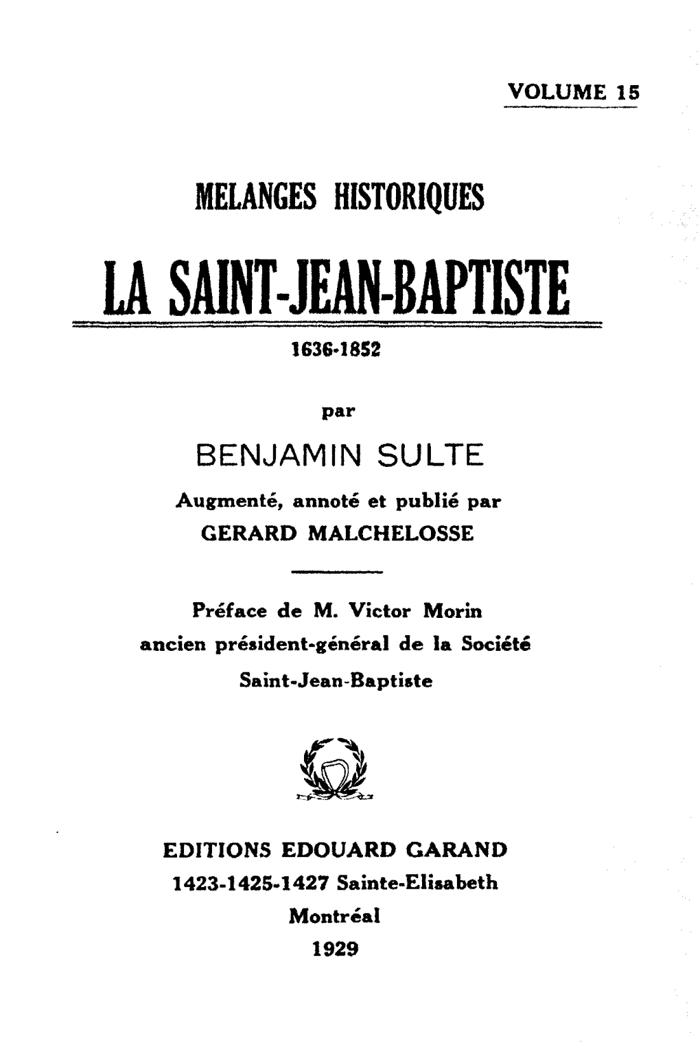 La Saint-Jean-Baptiste