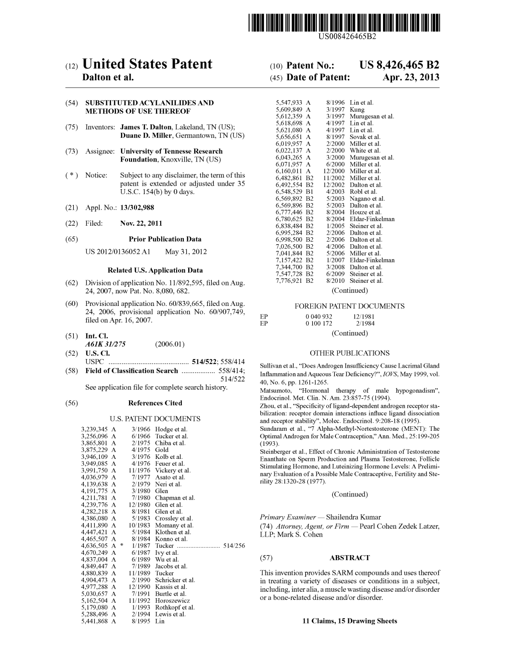 (12) United States Patent (10) Patent No.: US 8.426,465 B2 Dalton Et Al