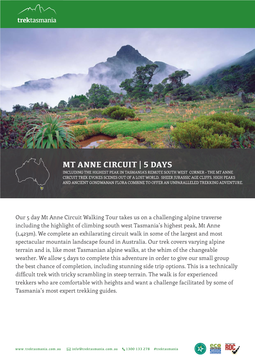 Mt Anne Circuit | 5 Days Including the Highest Peak in Tasmania’S Remote South West Corner – the Mt Anne Circuit Trek Evokes Scenes out of a Lost World