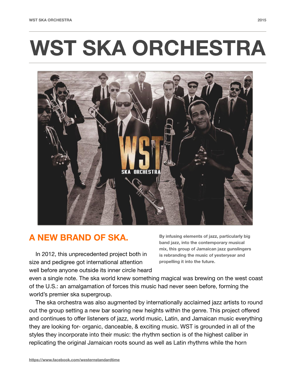 Wst Ska Orchestra 2015 Wst Ska Orchestra