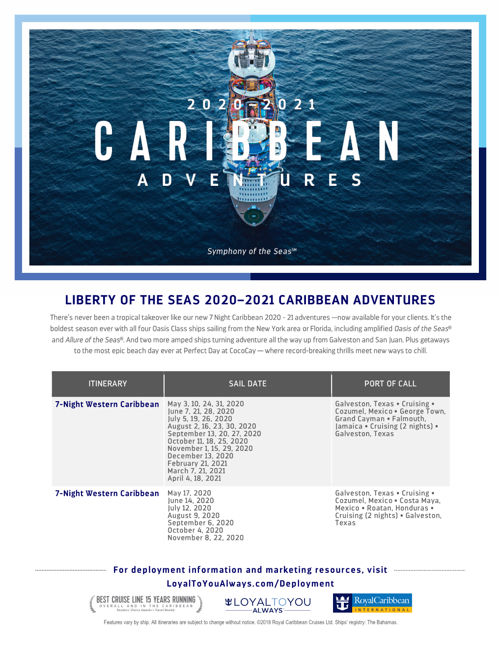Liberty of the Seas 2020–2021 Caribbean Adventures