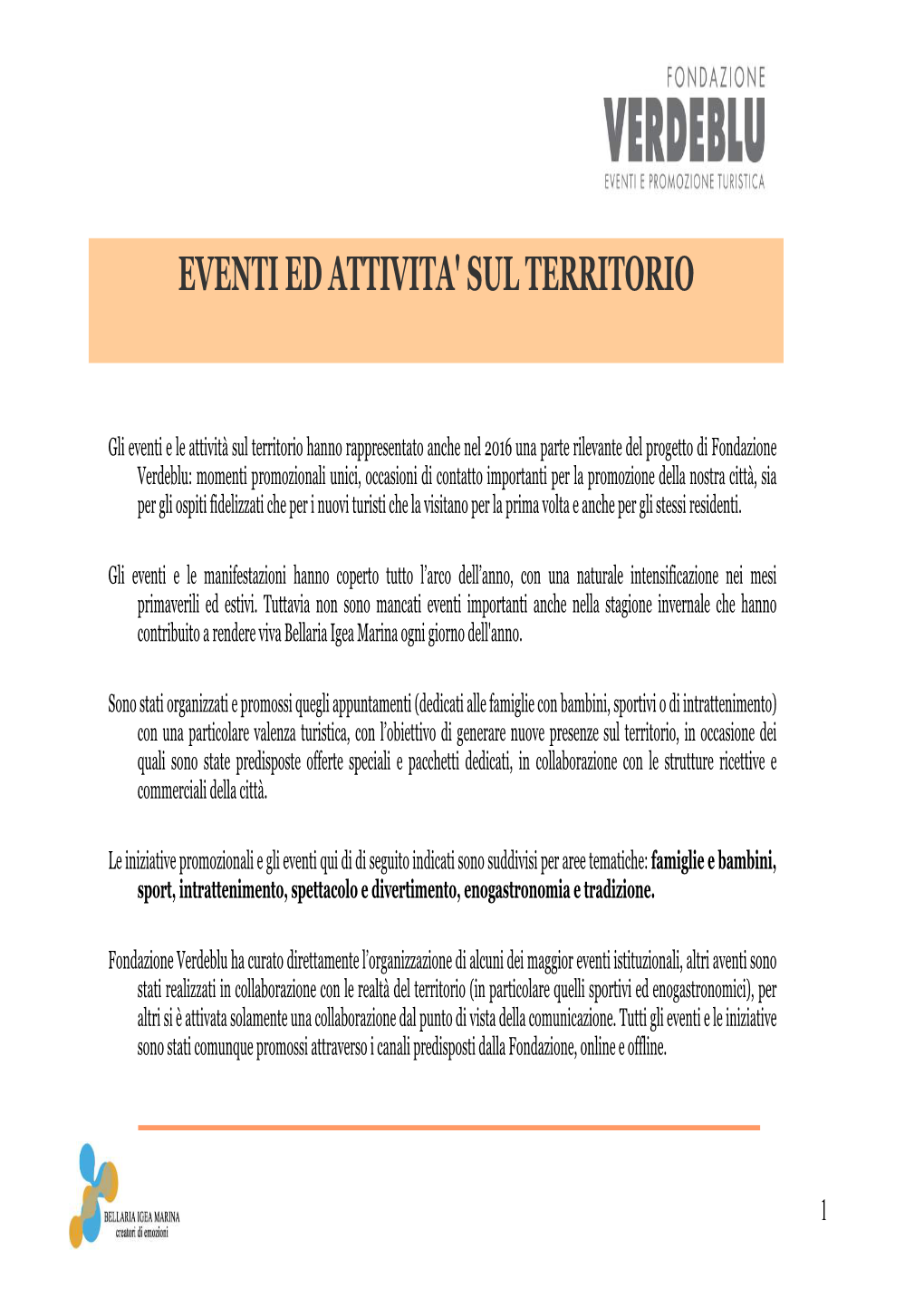 Eventi Ed Attivita' Sul Territorio