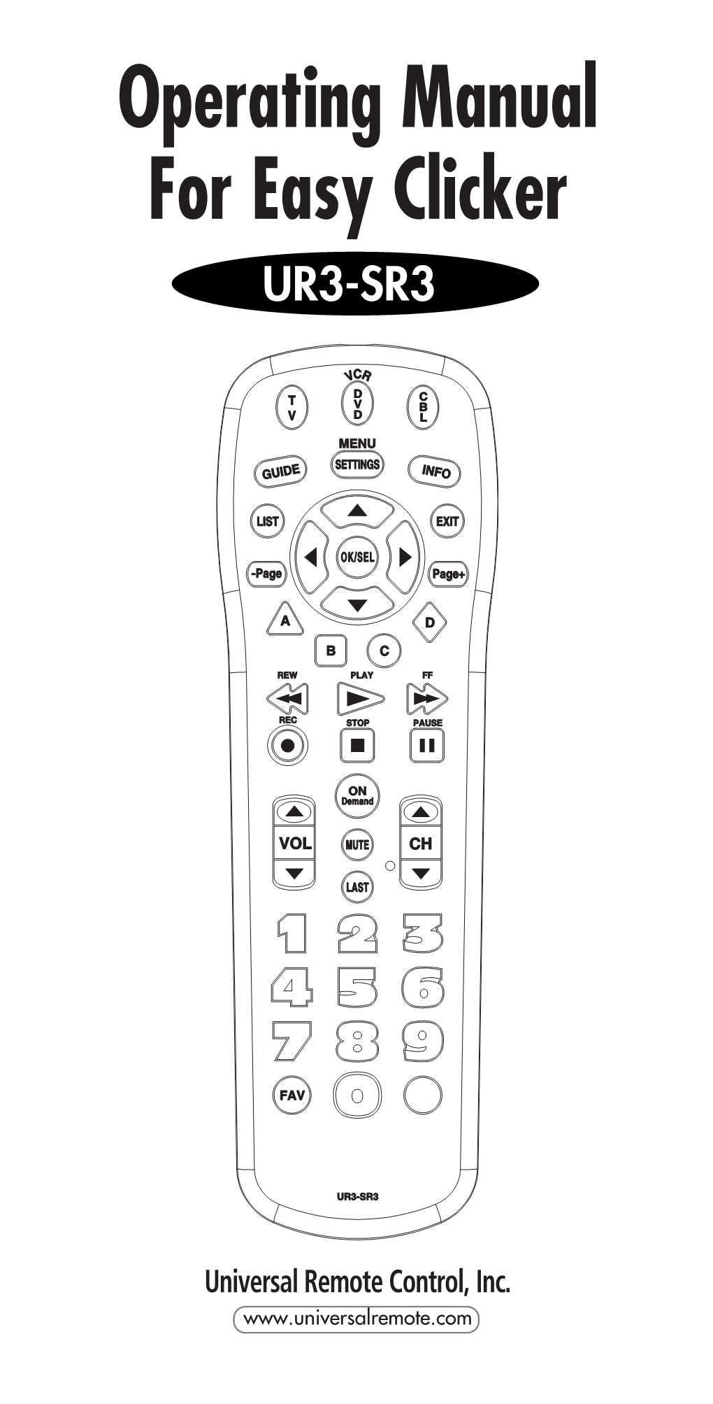 Operating Manual for Easy Clicker UR3-SR3