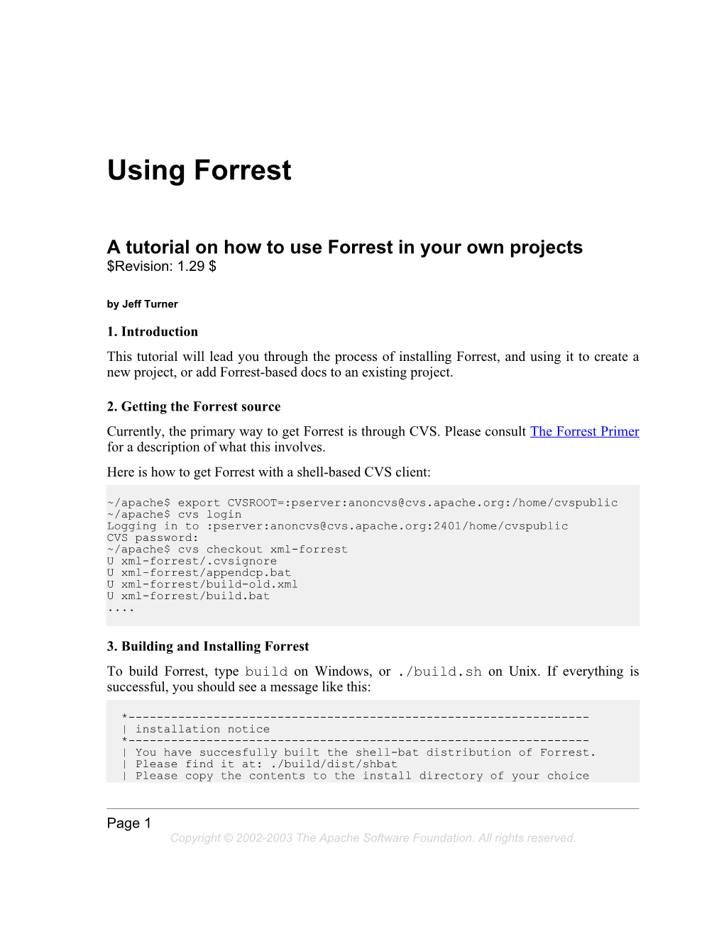 Using Forrest