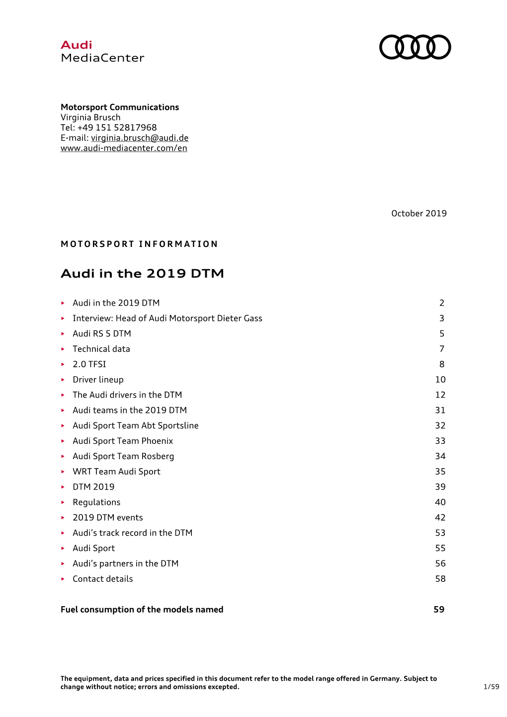 Audi in the 2019 DTM