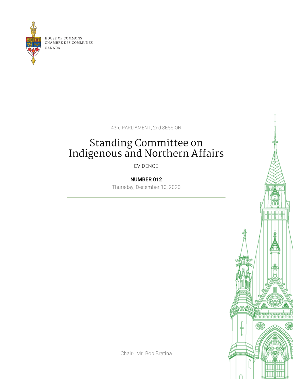 Evidence of the Standing Committee On