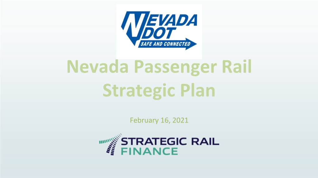 Nevada Passenger Rail Strategic Plan