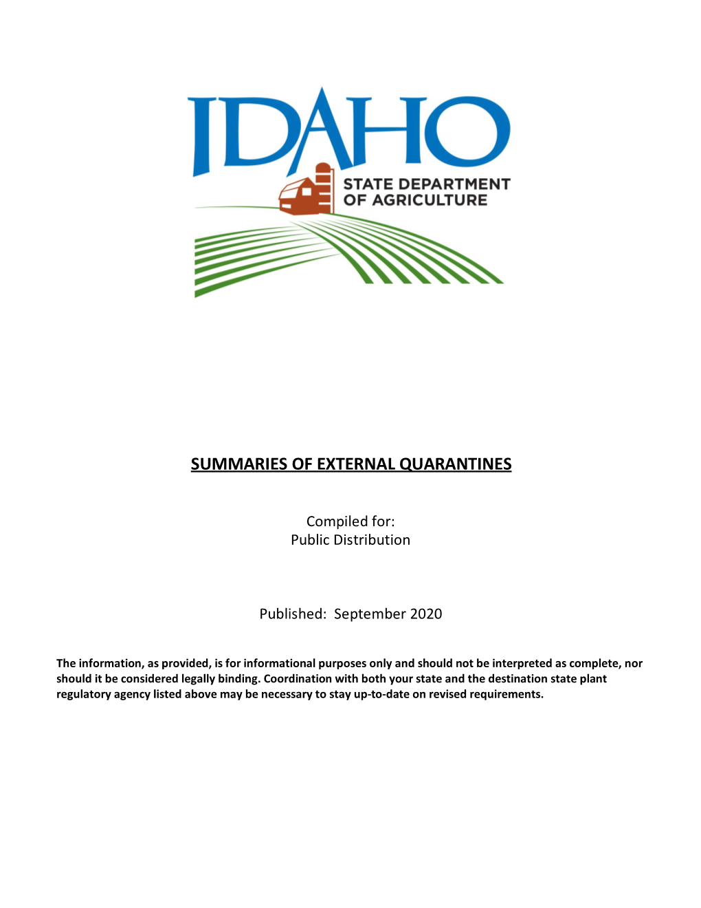 Idaho's Rules and Regulations Summary