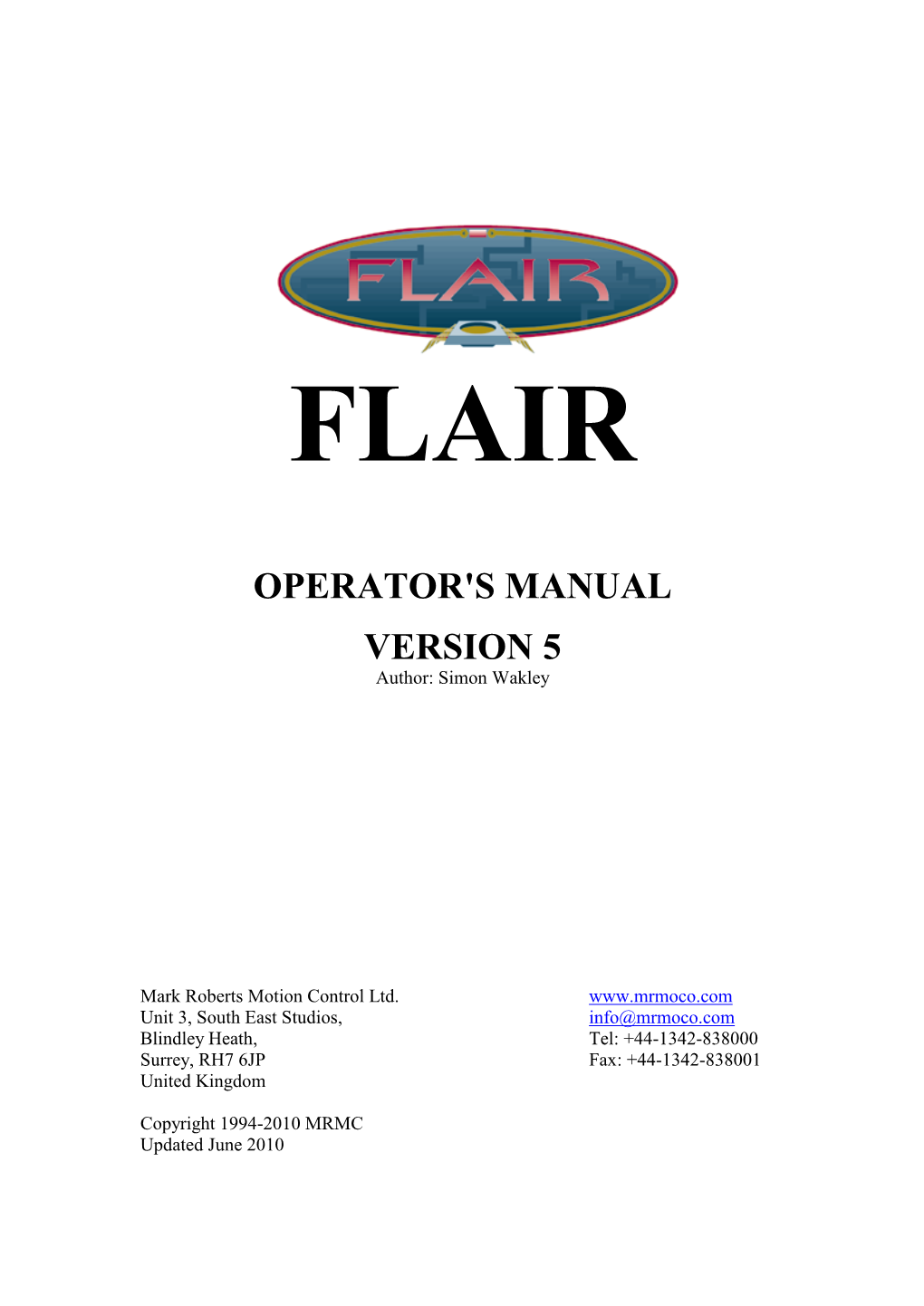 Flair Version 5 Manual Page 2 of 265