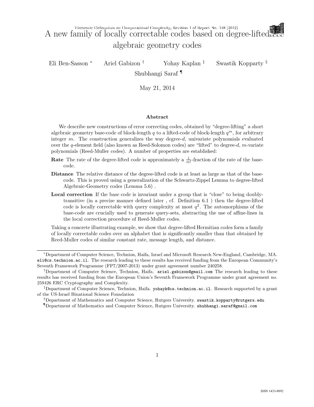 A New Family of Locally Correctable Codes Based on Degree-Lifted Algebraic Geometry Codes