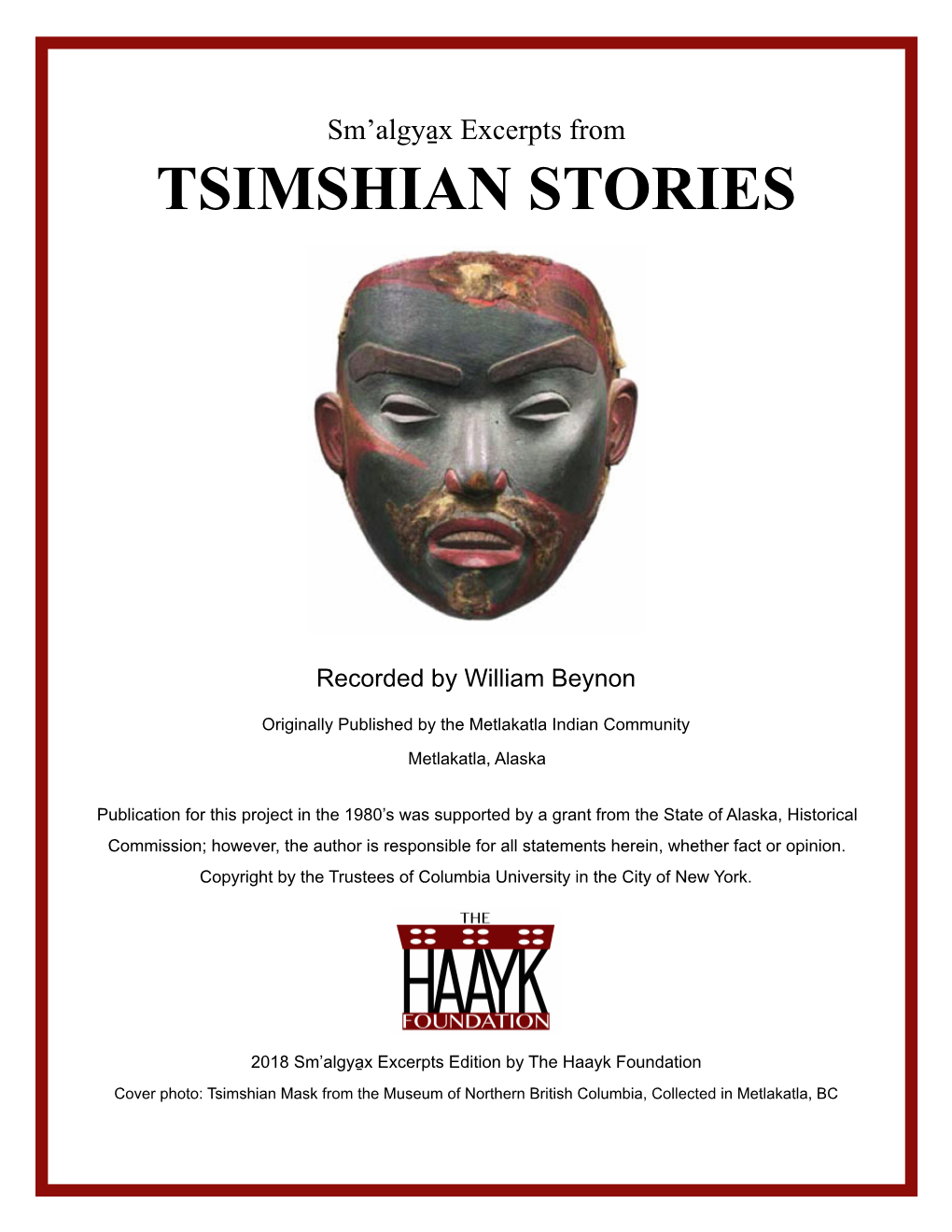 Tsimshian Stories 2018