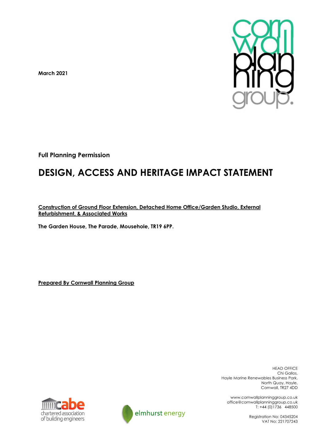 Design, Access and Heritage Impact Statement