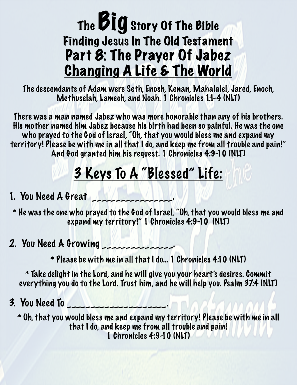 Online Lesson Sheet Jabez