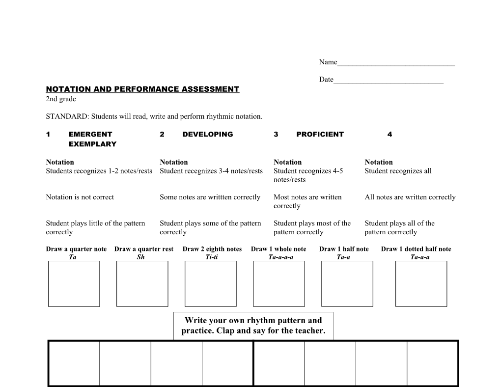 Notation and Performance Assessment