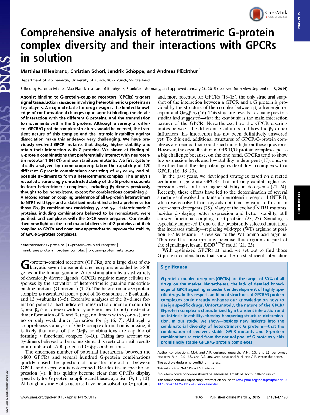 Comprehensive Analysis of Heterotrimeric G-Protein Complex Di- Ing, Induced by Binding of the Agonist Neurotensin (NT) (Fig