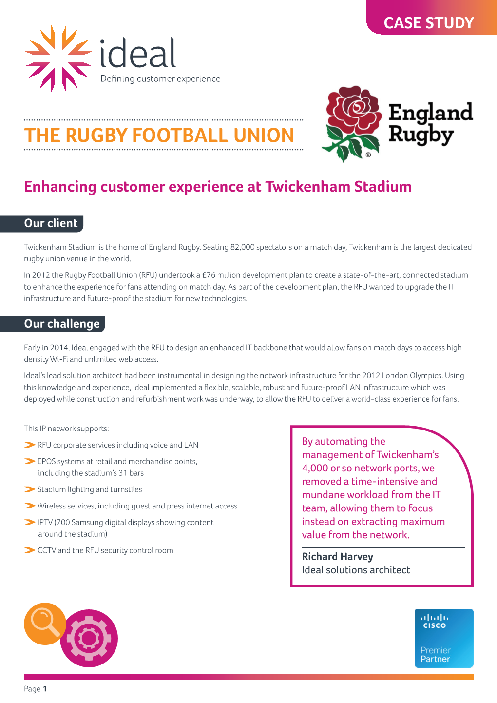 The Rugby Football Union Enhancing Customer Experience at Twickenham Stadium