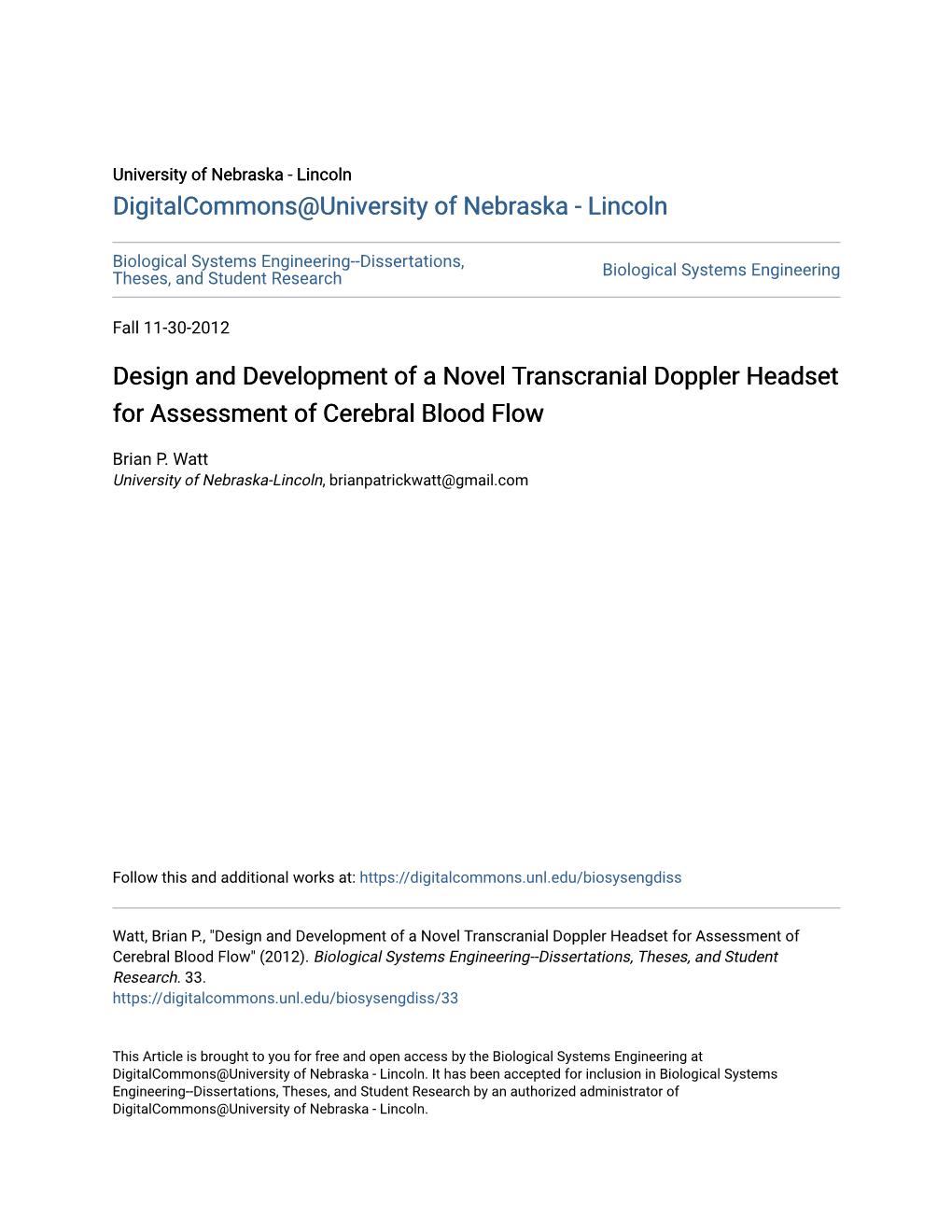 Design and Development of a Novel Transcranial Doppler Headset for Assessment of Cerebral Blood Flow